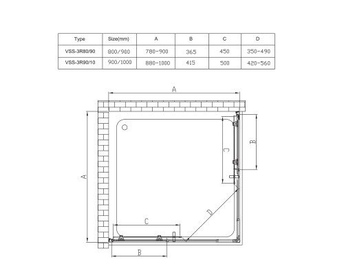 Душевой уголок Vincea Rapid 100x100 Хром, арт