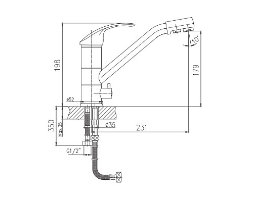 Смеситель для кухни Haiba HB4321 Хром