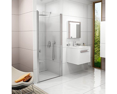 Душевая дверь Ravak Chrome 0QV70100Z1 90 белый прозрачный