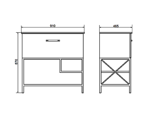 Тумба с раковиной Comforty Бредфорд 90 00-00009955 Белый глянец