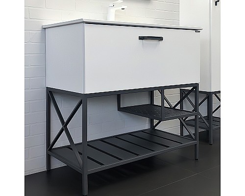 Тумба с раковиной Comforty Бредфорд 90 00-00009955 Белый глянец