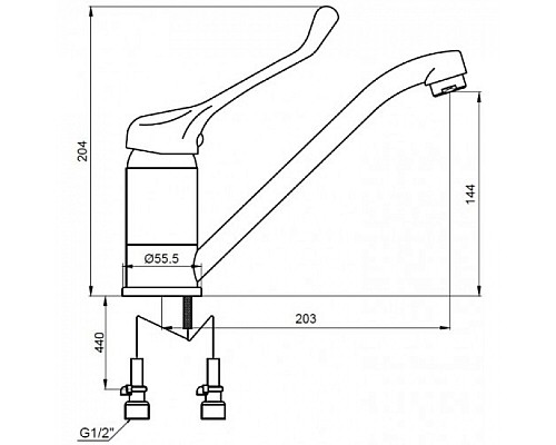 Смеситель для кухонной мойки KAISER City 21033