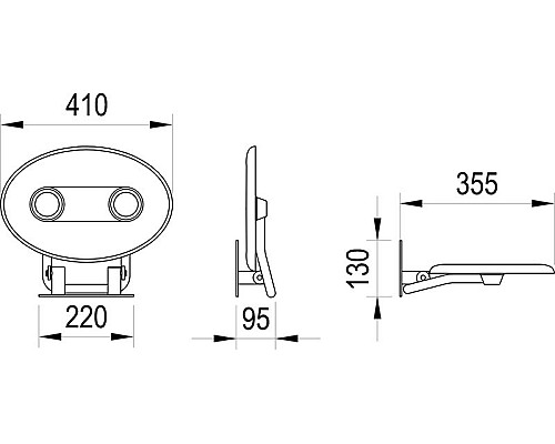 Сиденье для душа Ravak Ovo P II Orange/Black B8F0000058 Прозрачно-оранжевое Черное