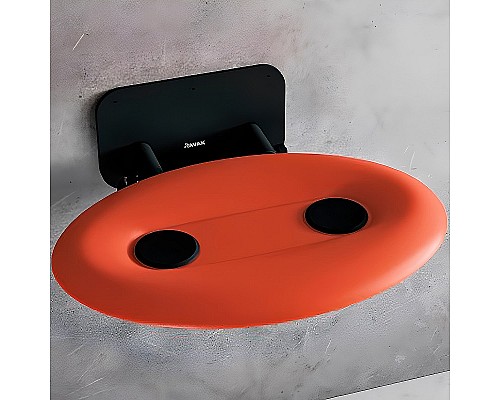 Сиденье для душа Ravak Ovo P II Orange/Black B8F0000058 Прозрачно-оранжевое Черное