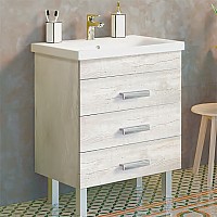 Тумба с раковиной Comforty Никосия 70Н 00-00005793 Дуб белый