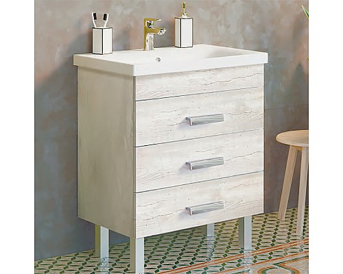 Тумба с раковиной Comforty Никосия 70Н 00-00005793 Дуб белый