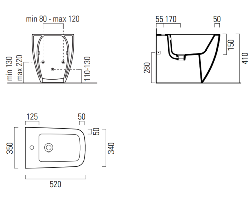 Биде GSI Nubes 9662111 Белое