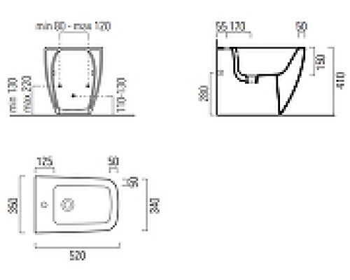 Биде GSI Nubes 9662111 Белое