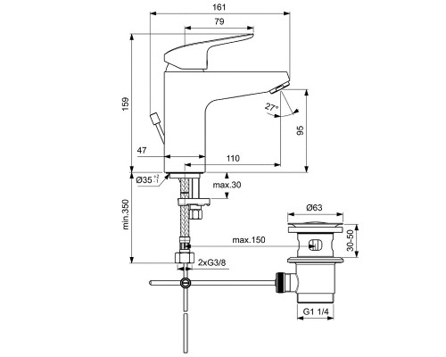 Комплект смесителей Ideal Standard Ceraflex BD001AA Хром