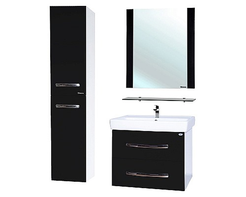 Зеркало Bellezza Рокко 50 4613706030040 с полкой Черное