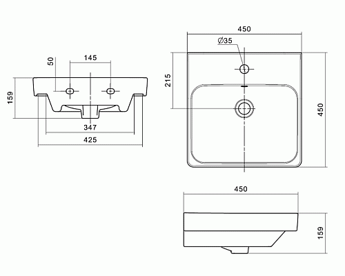 Раковина Santek Адриана 45 1.WH50.1.630 Белая