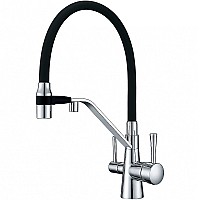 Смеситель для кухни ZorG Sanitary ZR 356 YF Хром Черный