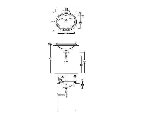 Раковина Simas Arcade 61 AR859bi*3 Белая