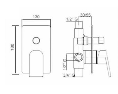 Смеситель для душа Cezares JUMP-DEV3-01-Q