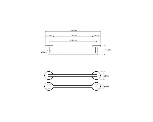 Полотенцедержатель Bemeta 104204022 505 мм