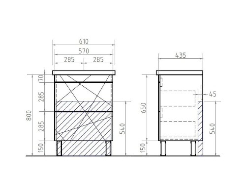 Тумба под раковину Vigo Geometry 60 Белая