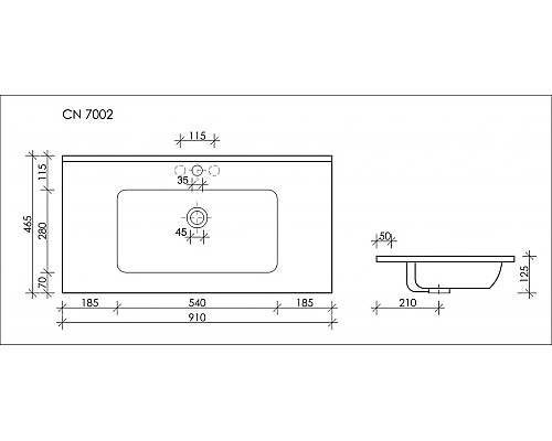 Умывальник накладной Ceramica Nova Element 910x465 CN7002