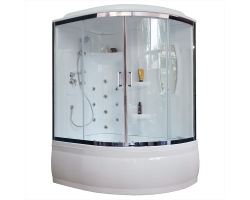 Душевой бокс Royal Bath ALP 150x100 с гидромассажем задние стенки Белые
