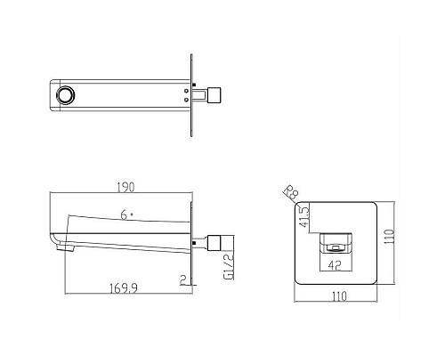 Излив настенный Omnires WDPARMACRB хром/белый