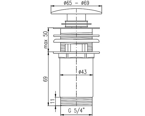 Донный клапан Rav Slezak MD0484Z click-clack Золото
