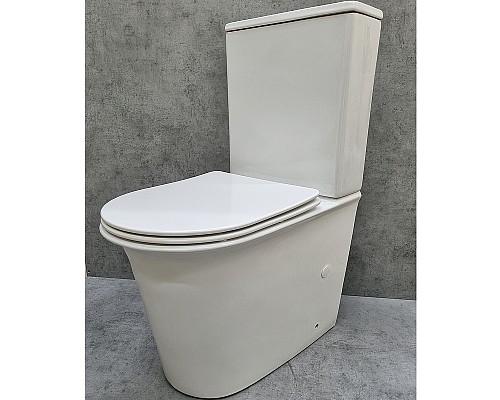 Унитаз компакт CeramaLux 1223A Белый глянцевый с бачком и сиденьем Микролифт