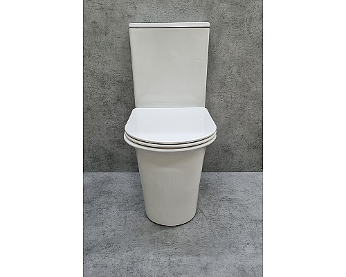 Унитаз компакт CeramaLux 1223A Белый глянцевый с бачком и сиденьем Микролифт