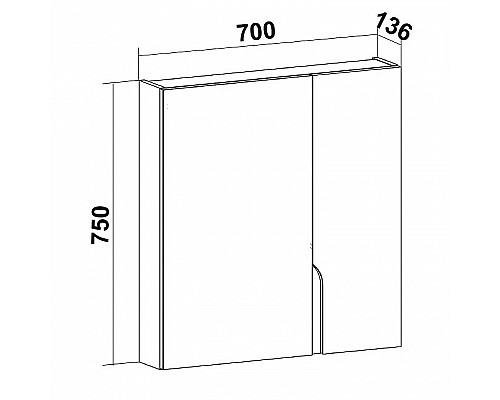 Зеркальный шкаф Runo Стокгольм 70 00-00001127 Белый
