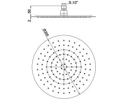 Верхний душ Paini 50CR759UP30E Хром
