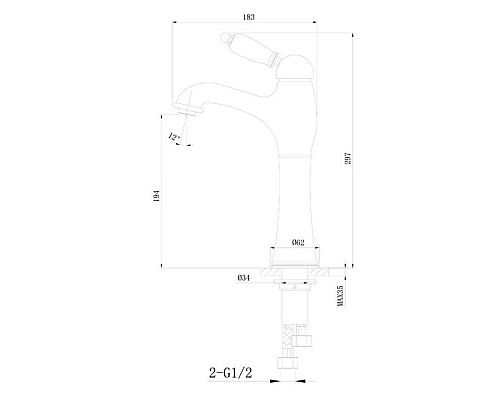 Смеситель для раковины высокий Caprigo Adria 02-525-CRM хром