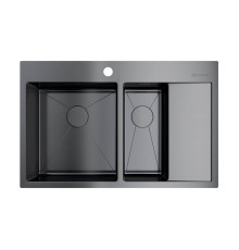 Кухонная мойка Omoikiri Akisame 78-2-GM-L 4973101 вороненая сталь