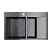 Кухонная мойка Omoikiri Akisame 78-2-GM-L 4973101 вороненая сталь