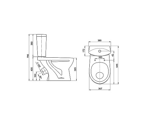 Унитаз компакт Santeri Ультра 1.P401.3.S00.00B.F с бачком и сиденьем