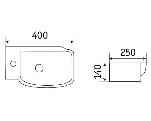 Раковина CeramaLux 40 78580R Белая глянцевая