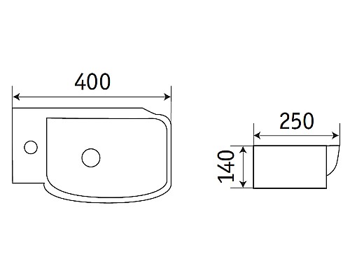 Раковина CeramaLux 40 78580R Белая глянцевая