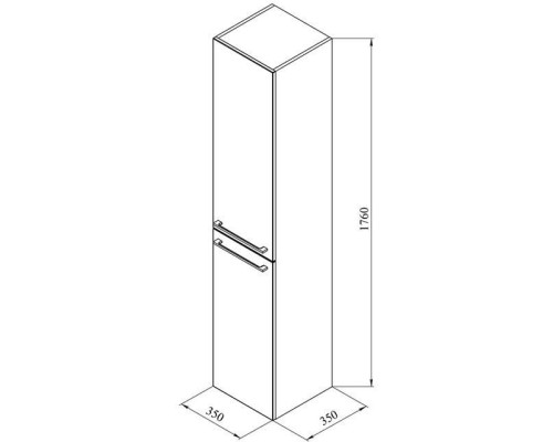 Шкаф пенал De Aqua Токката Тока 1 35 L 167272 подвесной с бельевой корзиной Белый
