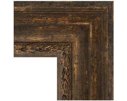 Зеркало Evoform Exclusive 120х72 BY 3456 с фацетом в багетной раме - Состаренное дерево с орнаментом 120 мм