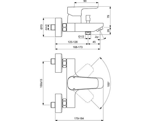 Комплект смесителей Ideal Standard Ceraplan III BD005AA Хром