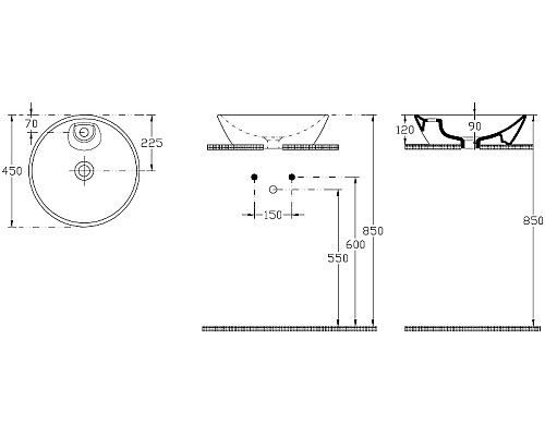 Раковина-чаша Allen Brau Fantasy 45 4.11018.20 Белая
