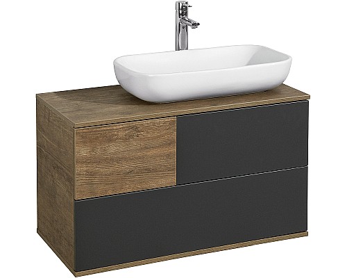 Тумба под раковину Aquaton Терра 85 1A247201TEKA0 подвесная Дуб кантри Антрацит