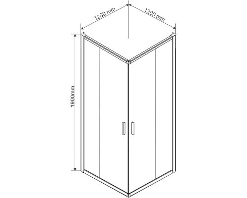 Душевой уголок Vincea Garda 120x120 VSS-1G1212CLB профиль Черный стекло прозрачное