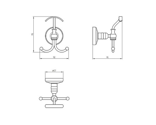 Тройной крючок Migliore Mirella 17242 Хром