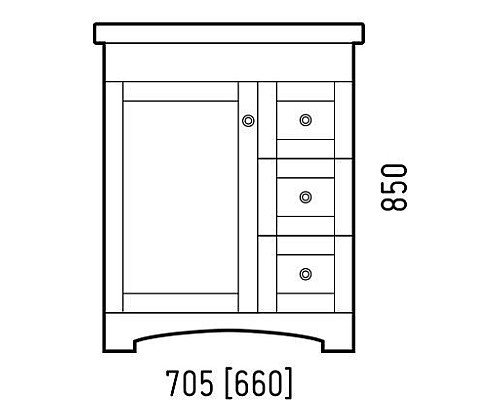 Тумба под раковину Corozo Техас 70 SD-00000451 напольная