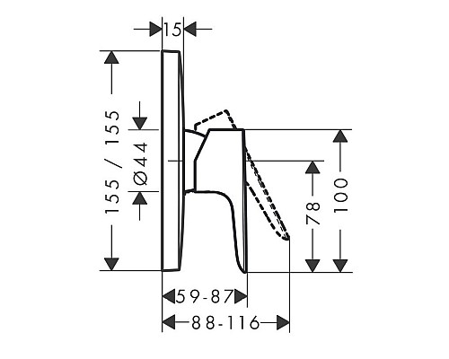 Смеситель для душа Hansgrohe Talis E однорычажный хром 71765000