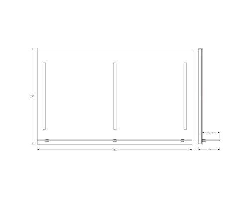 Зеркало Evoform Ledline-S 75х120 с подсветкой