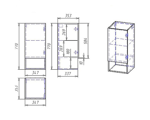 Подвесной шкаф Dreja Perfecto 35 99.0815 Дуб эврика Белый