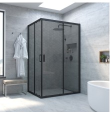 Душевой уголок ZA-F NOVO 80x70 02М 07 стекло графит