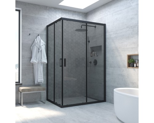 Душевой уголок ZA-F NOVO 95x70 02М 07 стекло графит