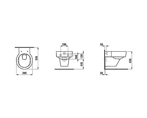 Чаша Laufen Val Rimless 8.2028.1.000.000.1