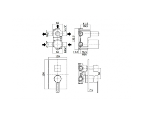 Смеситель для душа Paffoni Rock RO018CR/M Хром