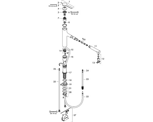 Смеситель для кухни Hansgrohe Zesis M33 74804000 Хром